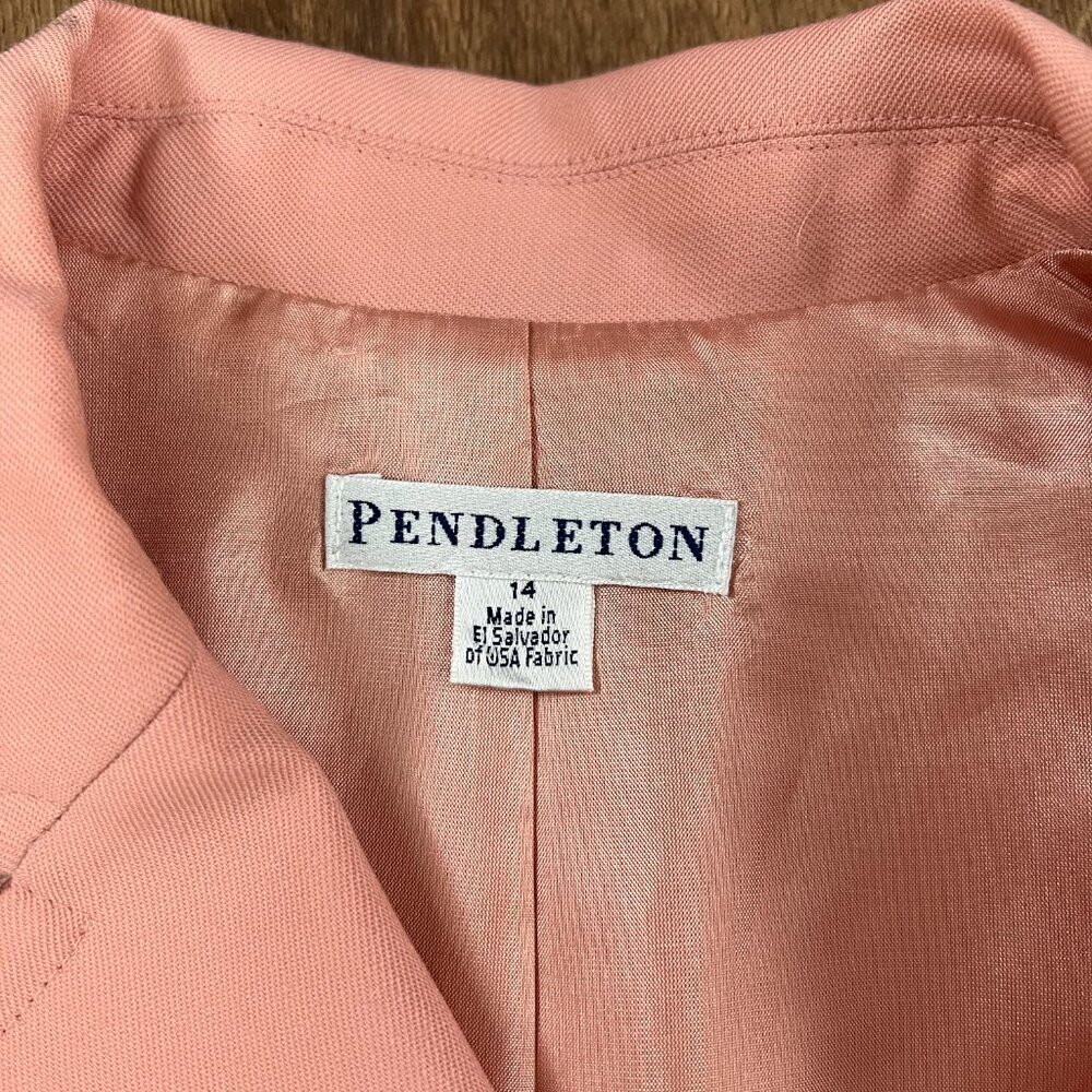 NEW Pendleton Pink Button Wool Blazer Jacket Sz 14 - Picture 5 of 12